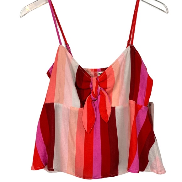 NWT Billabong Red/Pink Striped Hug and Kisses Cami - Picture 3 of 10